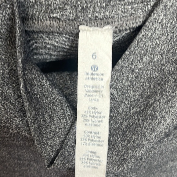 LULULEMON featherlight tight 7/8 legging heathered black size 6 - Picture 6 of 7